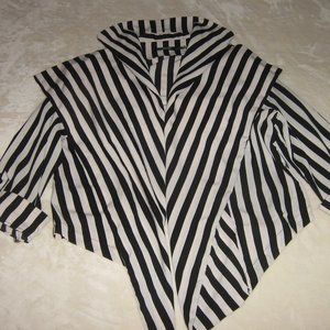 Poetry Ladies Black And White Striped Blouse